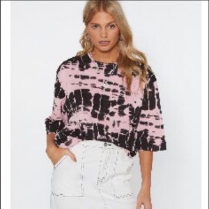 NWT Nasty Gal tie dye oversized knit tee